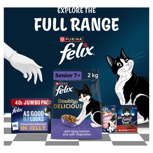 Felix Doubly Delicious Senior 7+ Salmon & Vegetables Dry Cat Food