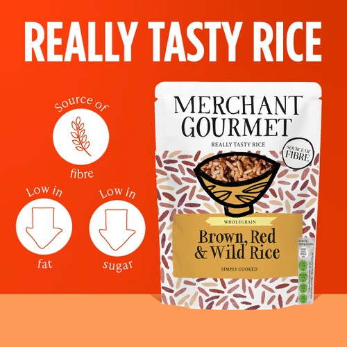 Merchant Gourmet Wholegrain Brown, Red & Wild Microwave Rice 