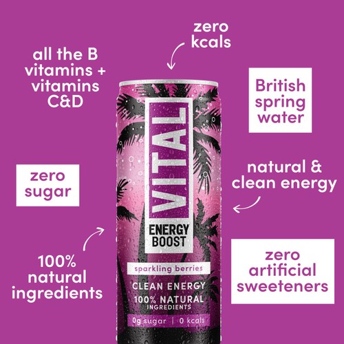 Vital Drinks Natural Energy Sparkling Berries