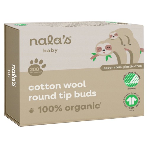 Nala's Baby Organic Cotton Wool Round Tip Buds