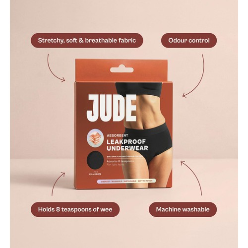 Jude Washable Absorbent High Waist Pants Black X Large