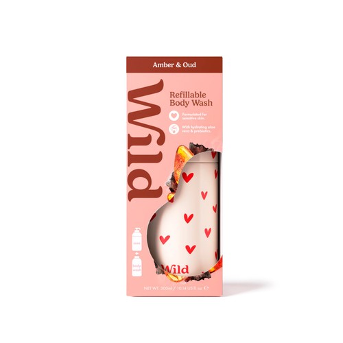 Wild Love Heart Case and Amber & Oud Body Wash Starter Pack