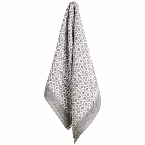 M&S Pure Cotton Repeat Link Bath Sheet, Grey