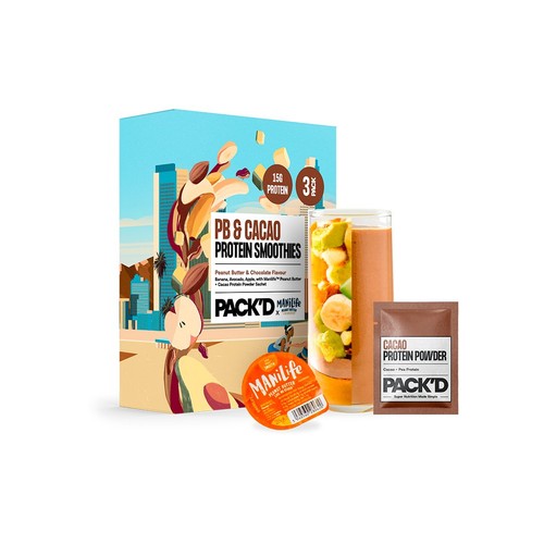 PACK'D Peanut Butter & Chocolate Protein Smoothie Kits