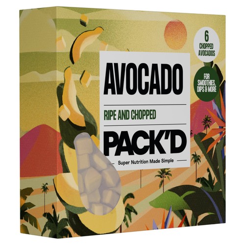 PACK'D Ripe & Chopped Frozen Avocado 