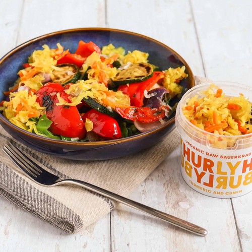 Hurly Burly Turmeric and Cumin Organic Raw Sauerkraut