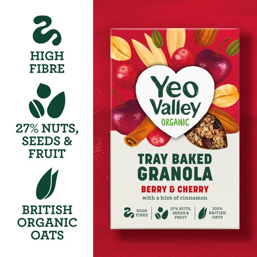 Yeo Valley Organic Tray Baked Granola Berry & Cherry