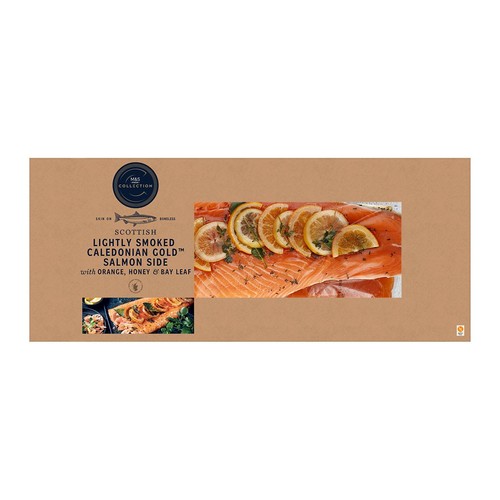 M&S Scottish Lightly Smoked Salmon Side with Orange, Honey & Bay Leaf
