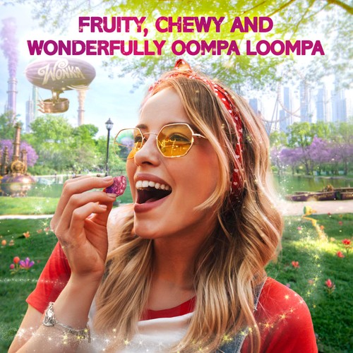 Wonka Gummies Oompa Loompa Blueberry and Strawberry Sweets