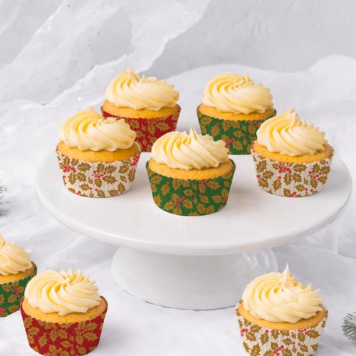Festive Holly Cupcake Cases
