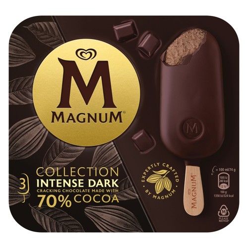 Magnum Collection Intense Dark Chocolate Ice Cream Sticks