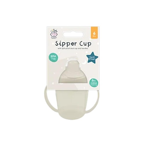 123 Baby Sipper Cup with Handle and Dust Cover 260ml/8oz White