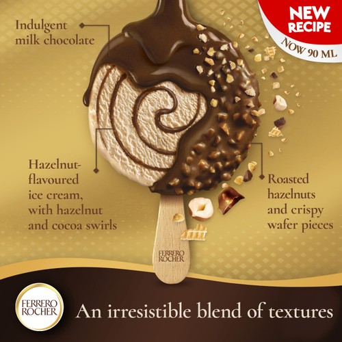 Ferrero Rocher Hazelnut Ice Cream Sticks
