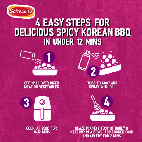 Schwartz Air Fryer Spicy Korean BBQ Seasoning Drum