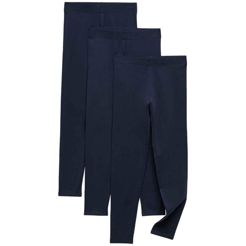 M&S Girls Cotton Rich Plain Leggings, 11-12 Years Navy