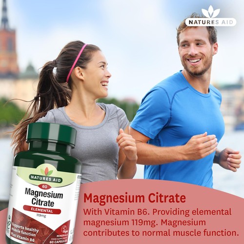 Natures Aid Magnesium Citrate Supplement Capsules 119mg