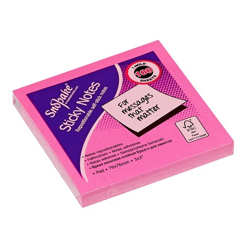 Snopake Neon Sticky Notes 3"x3" 600 Sheets