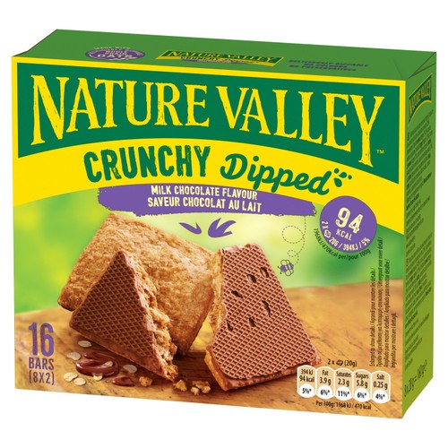 Nature Valley Crunchy Dipped Cereal Bars Milk Chocolate Flavour