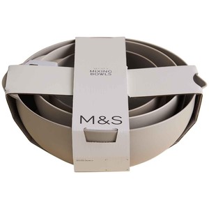 Set of 3 Stacking Mixing Bowls, Cream