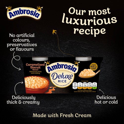 Ambrosia Deluxe Rice Pudding Caramelised Biscuit Pots