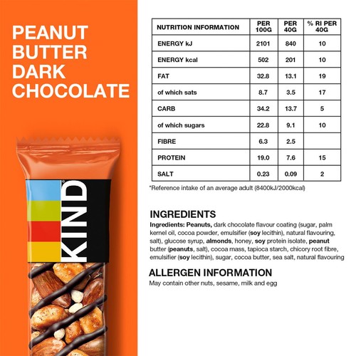 KIND Peanut Butter & Dark Chocolate Snack Bar 