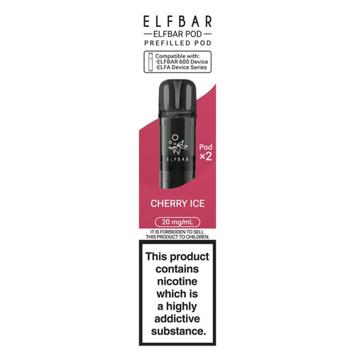 Elfbar Vape 600 Replacement Pods x2 - Cherry Ice