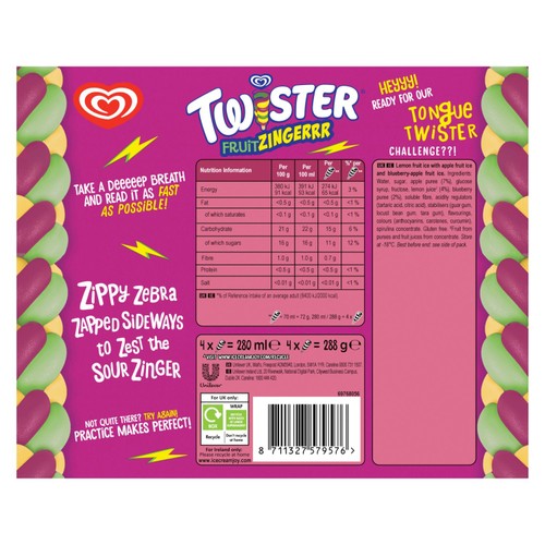 Twister Fruit Zingerrr Ice Lollies