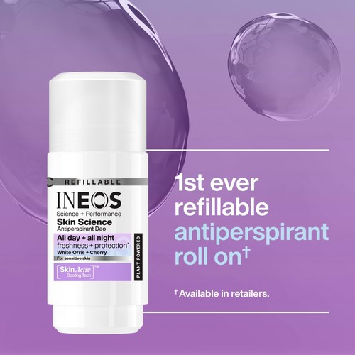 INEOS Skin Science Antiperspirant Deodorant Roll On White Orris & Cherry