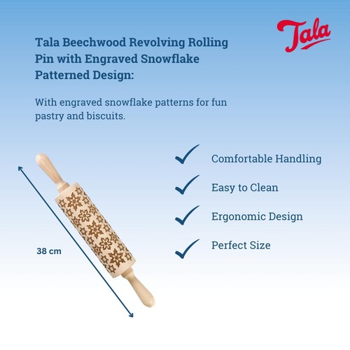 Tala Snowflakes Revolving Rolling Pin