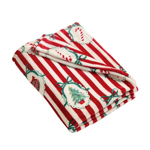 Catherine Lansfield Christmas Vintage Stripe Throw