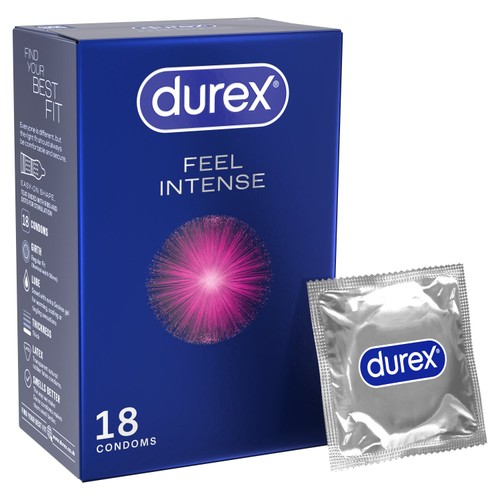 Durex Intense Condoms Ribbed & Dotted Regular Fit