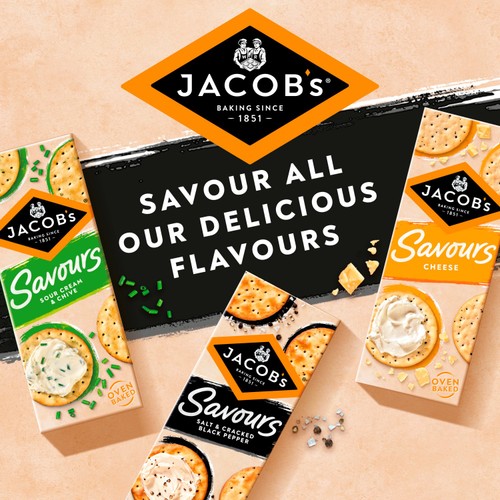 Jacob's Savours Bakes Salt & Cracked Black Pepper Crackers