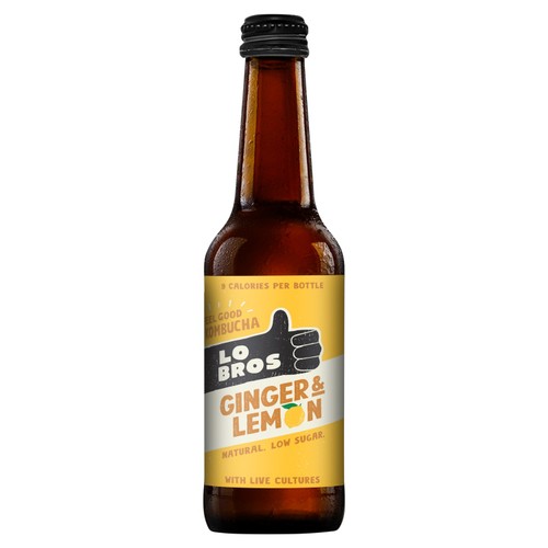 Lo Bros Kombucha Ginger & Lemon Low Sugar