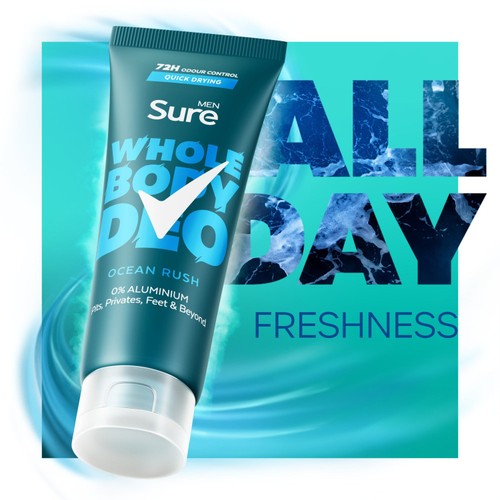 Sure Men Whole Body Ocean Rush Cream Deodorant