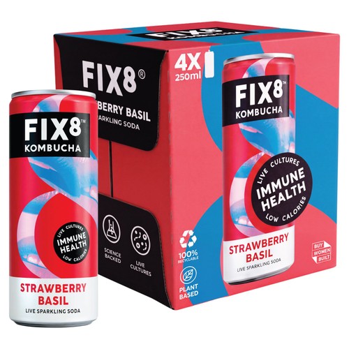 Fix8 Strawberry Basil Kombucha Multipack