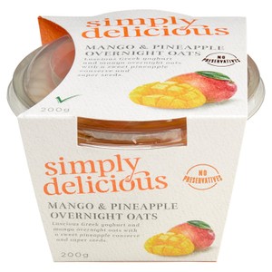Simply Delicious Mango & Pineapple Overnight Oats