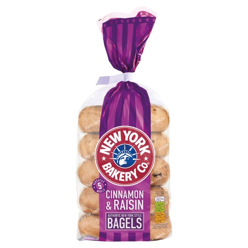 New York Bakery Cinnamon & Raisin Bagels