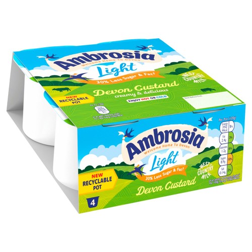 Ambrosia Low Fat Custard Dessert Snack Pots