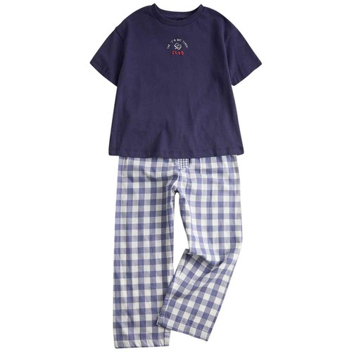 M&S Boys Pure Cotton I'm Not Tired Club Pyjamas, 5-6 Y, Blue