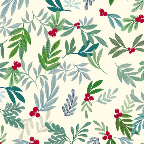 Foliage and Berries Christmas Rollwrap