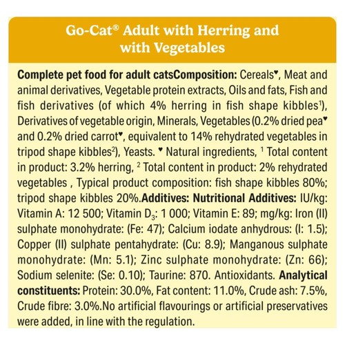 Go-Cat Herring with Vegetables Dry Cat Food