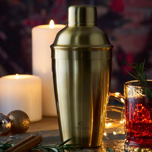 Viners Barware Gold Cocktail Shaker, 500ml