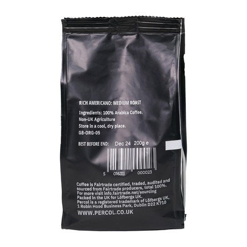 Percol Rich Americano Organic Ground Coffee