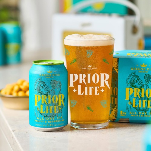 Greene King Prior Life All Day IPA 3.4% ABV Craft Beer Cans