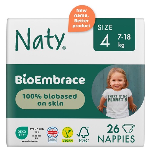 Naty BioEmbrace Nappies Size 4 (7-18kg)