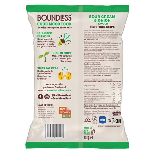 Boundless, Sour Cream & Onion Chips, Sharing Bag