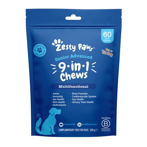 Zesty Paws Senior 9 in 1 Dog Chews Turkey Flavour