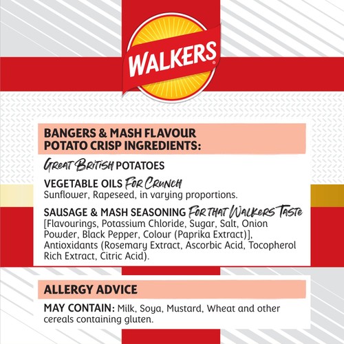 Walkers English Bangers & Mash