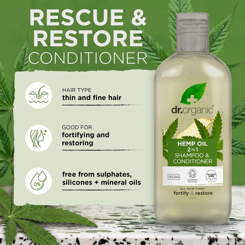 Dr Organic Hemp Oil 2 in 1 Shampoo & Conditioner