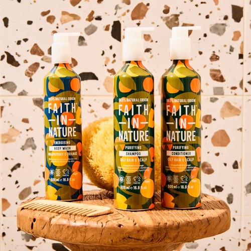 Faith In Nature Grapefruit & Orange Body Wash 500ml in Aluminium Bottle